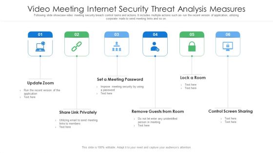 Video Meeting Internet Security Threat Analysis Measures Brochure PDF