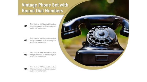 Vintage Phone Set With Round Dial Numbers Ppt PowerPoint Presentation File Background Images PDF