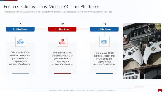 Virtual Adventure Gaming Investor Elevator Pitch Deck Future Initiatives By Video Game Platform Clipart PDF