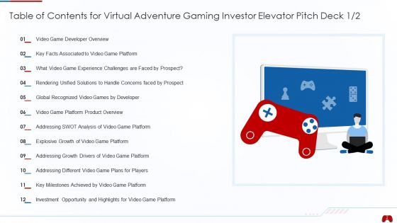Virtual Adventure Gaming Investor Elevator Pitch Deck Ppt PowerPoint Presentation Complete Deck With Slides