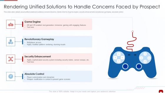 Virtual Adventure Gaming Investor Elevator Pitch Deck Rendering Unified Solutions To Handle Elements PDF