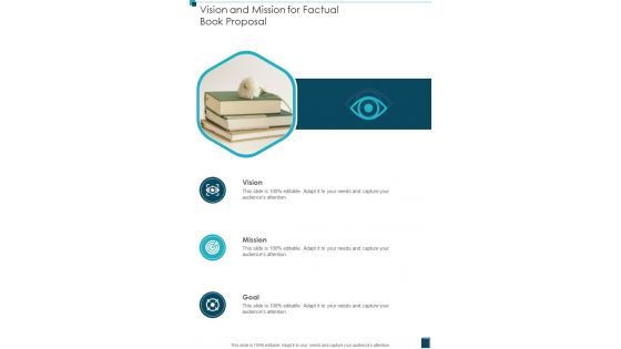 Vision And Mission For Factual Book Proposal One Pager Sample Example Document Vision And Mission For Factual Book Proposal One Pager Sample Example Document
