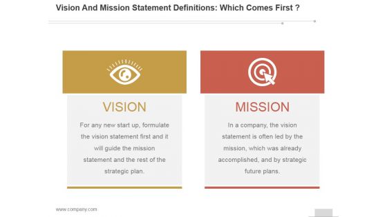 Vision And Mission Statement Definitions Which Comes First Ppt PowerPoint Presentation Template