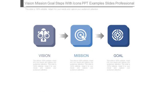 Vision Mission Goal Steps With Icons Ppt Examples Slides Professional