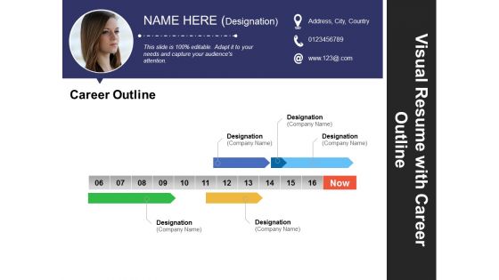 Visual Resume With Career Outline Ppt PowerPoint Presentation Outline Icons Visual Resume With Career Outline Ppt PowerPoint Presentation Outline Icons