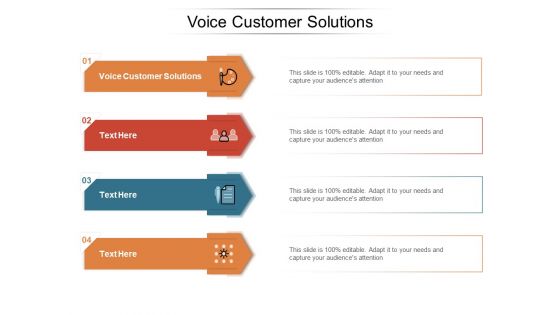 Voice Customer Solutions Ppt PowerPoint Presentation Inspiration Infographics Cpb Pdf