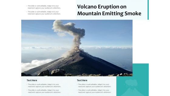 Volcano Eruption On Mountain Emitting Smoke Ppt PowerPoint Presentation Infographic Template Sample PDF