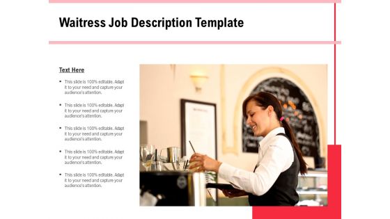 Waitress Job Description Template Ppt PowerPoint Presentation Gallery Example Introduction PDF