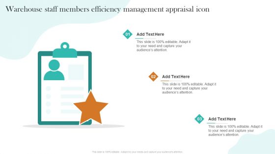 Warehouse Staff Members Efficiency Management Appraisal Icon Slides PDF