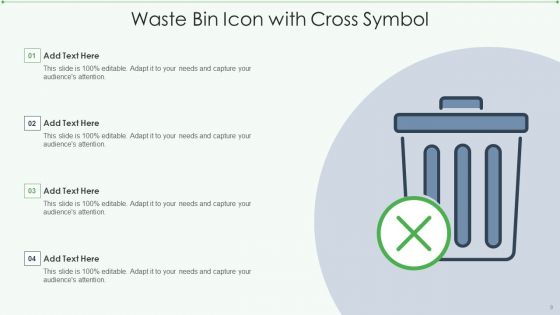 Waste Bin Icon Ppt PowerPoint Presentation Complete With Slides