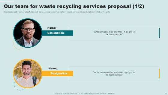 Waste Recycling Services Proposal Ppt PowerPoint Presentation Complete Deck With Slides