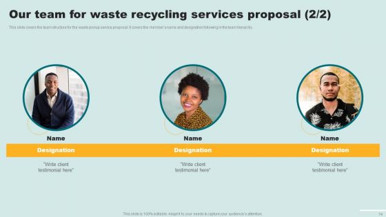 Waste Recycling Services Proposal Ppt PowerPoint Presentation Complete Deck With Slides