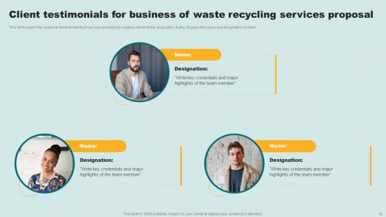 Waste Recycling Services Proposal Ppt PowerPoint Presentation Complete Deck With Slides