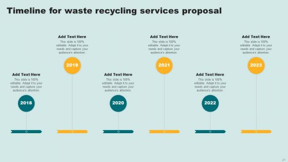 Waste Recycling Services Proposal Ppt PowerPoint Presentation Complete Deck With Slides