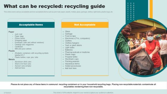 Waste Recycling Services Proposal What Can Be Recycled Recycling Guide Elements PDF