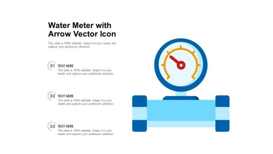 Water Meter With Arrow Vector Icon Ppt PowerPoint Presentation Summary PDF