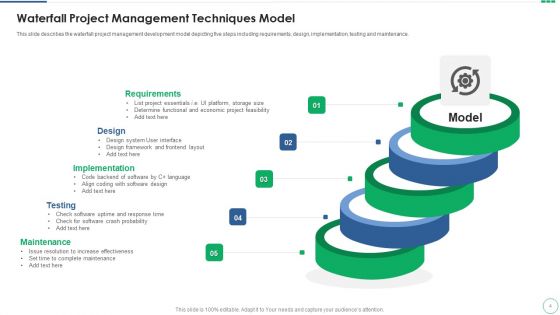Waterfall Project Management Techniques Ppt PowerPoint Presentation Complete Deck With Slides
