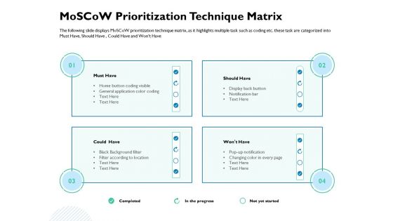 Waterfall Project Prioritization Methodology Moscow Prioritization Technique Matrix Mockup PDF