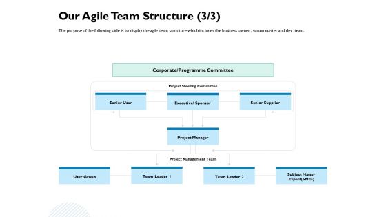 Waterfall Project Prioritization Methodology Our Agile Team Structure Executive Ppt Slides Portrait PDF