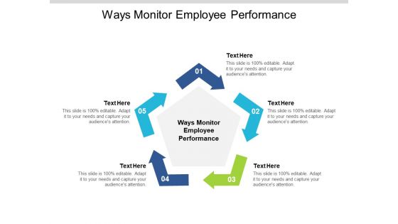 Ways Monitor Employee Performance Ppt PowerPoint Presentation Outline Infographics Cpb