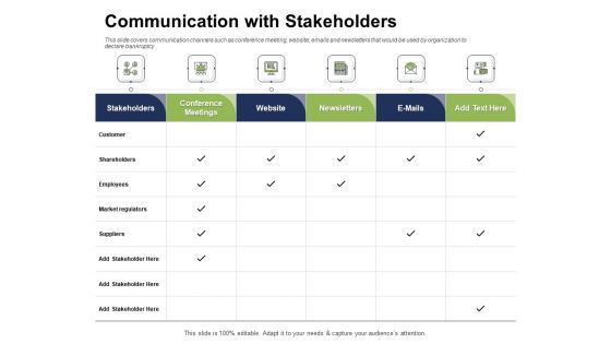 Ways To Bounce Back From Insolvency Communication With Stakeholders Information PDF