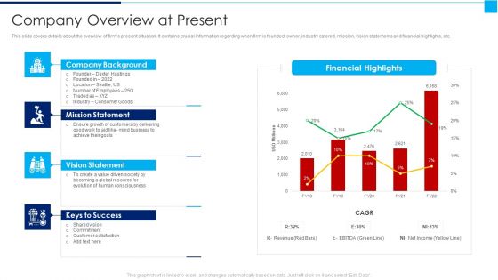 Ways To Enhance Organizations Profitability Company Overview At Present Diagrams PDF