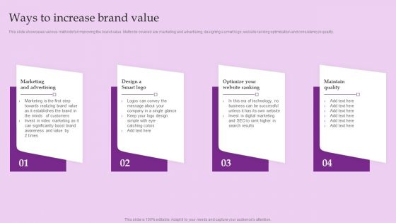 Ways To Increase Brand Value Brand And Equity Evaluation Techniques And Procedures Download PDF