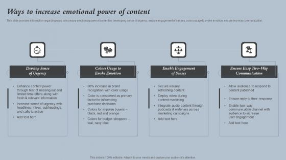 Ways To Increase Emotional Power Of Content Strategies For Rebranding Without Losing Introduction PDF