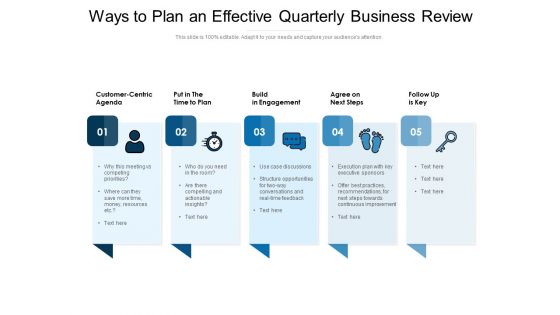 Ways To Plan An Effective Quarterly Business Review Ppt PowerPoint Presentation File Formats PDF