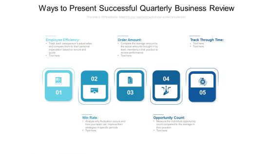 Ways To Present Successful Quarterly Business Review Ppt PowerPoint Presentation File Gallery PDF