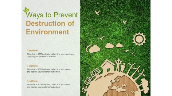 Ways To Prevent Destruction Of Environment Ppt PowerPoint Presentation Infographics Guidelines