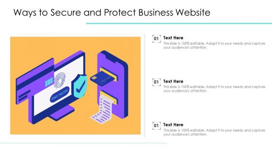 Ways To Secure And Protect Business Website Ppt PowerPoint Presentation Gallery Layout PDF