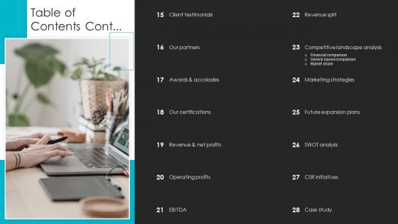 Web Design Company Overview Table Of Contents Clipart PDF
