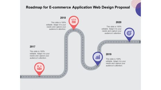 Web Design Services Ecommerce Busines Roadmap For E Commerce Application Web Design Proposal Infographics PDF