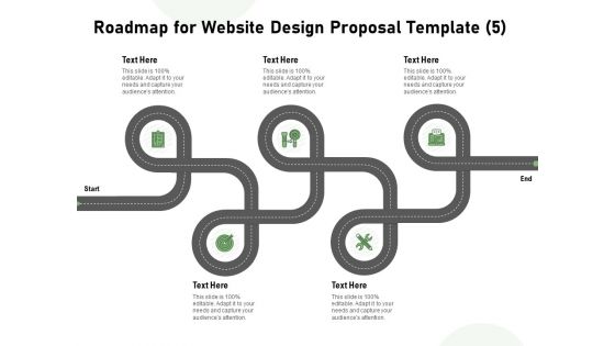 Web Designing Roadmap For Website Design Proposal Template Five Stage Process Ppt Templates PDF
