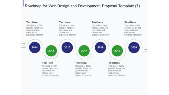 Web Development It And Design Roadmap For Web Design And Development 2014 To 2020 Ppt Professional Format Ideas PDF
