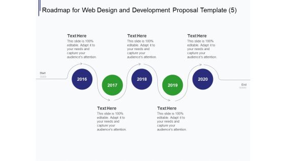 Web Development It And Design Roadmap For Web Design And Development 2016 To 2020 Ppt Professional Summary PDF