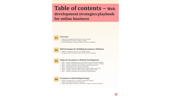 Web Development Strategies Playbook For Online Business Template