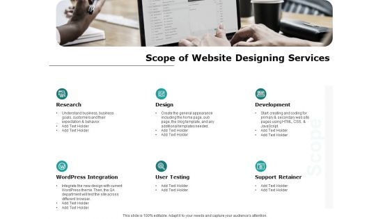 Web Engineering Scope Of Website Designing Services Ppt Professional Topics PDF