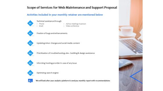 Web Maintenance And Support Proposal Ppt PowerPoint Presentation Complete Deck With Slides