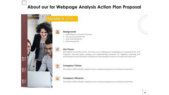 Webpage Analysis Action Plan Proposal Ppt PowerPoint Presentation Complete Deck With Slides
