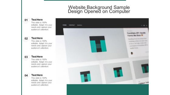 Website Background Sample Design Opened On Computer Ppt PowerPoint Presentation File Clipart PDF