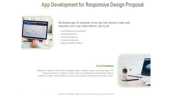 Website Design And Development App Development For Responsive Design Proposal Formats PDF