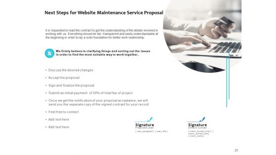 Website Maintenance Service Proposal Ppt PowerPoint Presentation Complete Deck With Slides