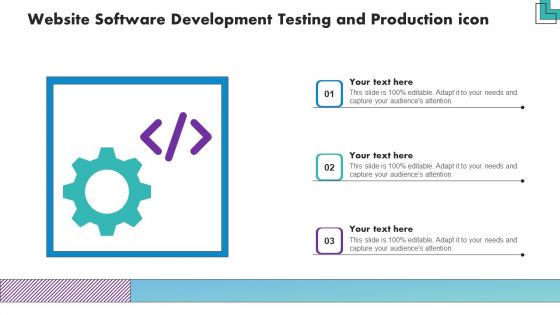 Website Software Development Testing And Production Icon Background PDF