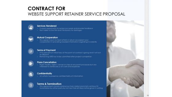 Website Support Retainer Service Proposal Ppt PowerPoint Presentation Complete Deck With Slides