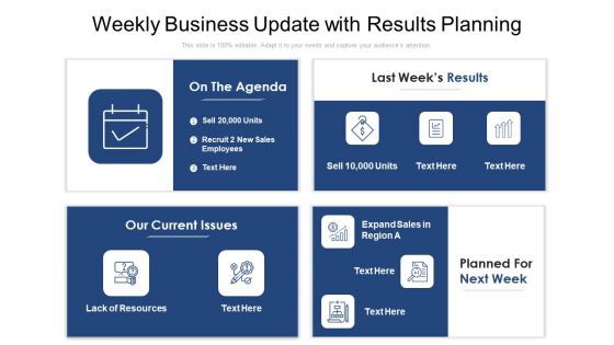 Weekly Business Update With Results Planning Ppt Outline Diagrams PDF