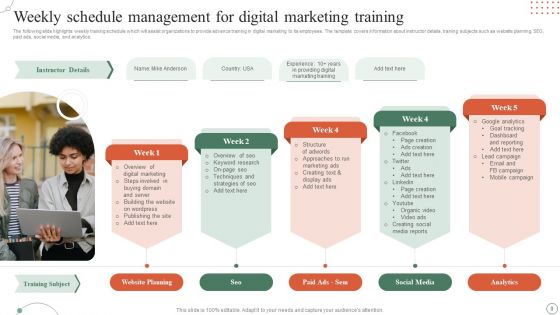 Weekly Schedule Management Ppt PowerPoint Presentation Complete Deck With Slides