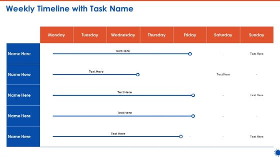 Weekly Timeline With Task Name Diagrams PDF