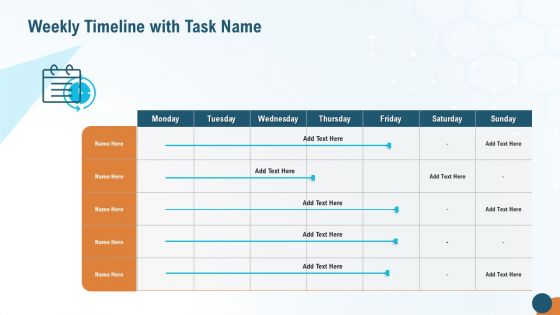 Weekly Timeline With Task Name Inspiration PDF